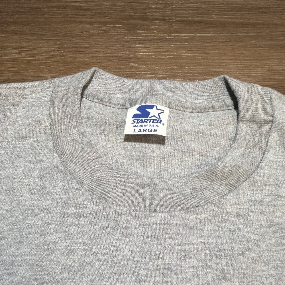 Vintage‎ 90s Chicago Bulls Starter T-Shirt Gray Mens LARGE NBA USA Embroidered - Picture 5 of 12